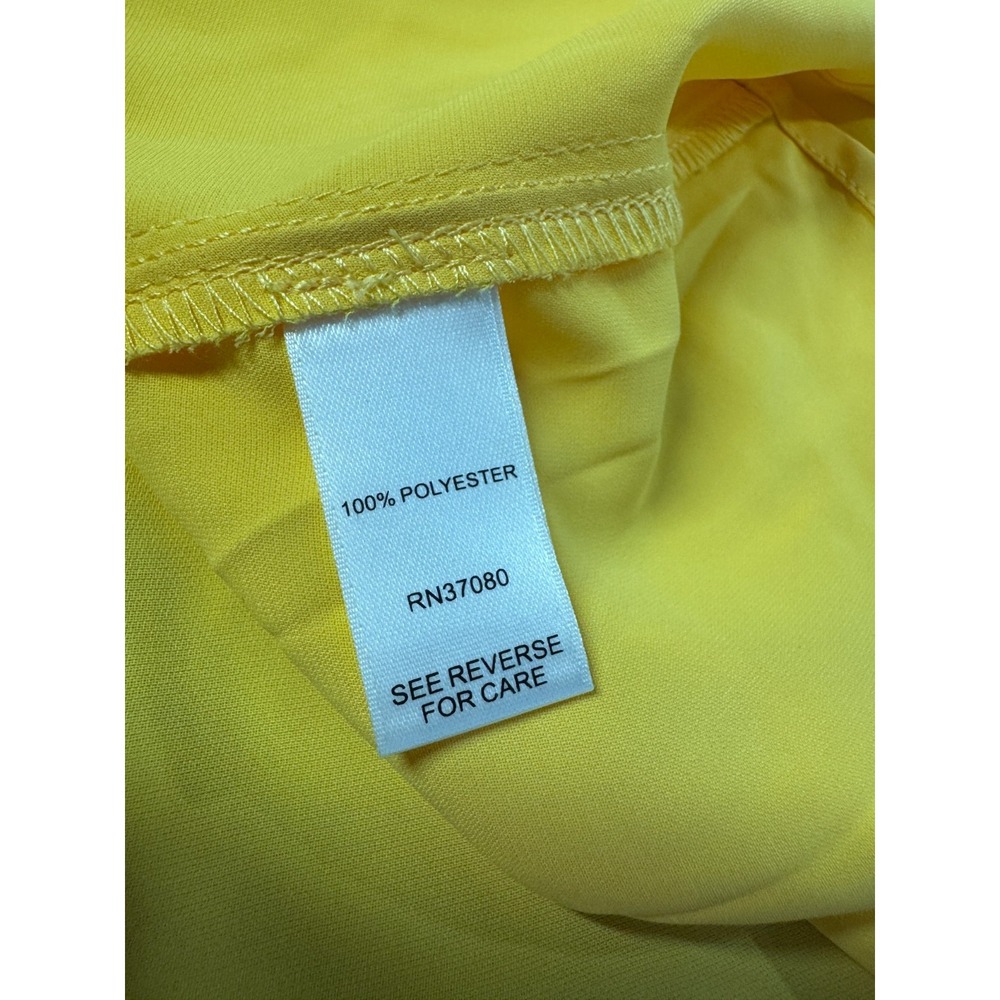 Cato Yellow Ruffled Frills Sleeveless Rosette Top XL Resortwear Tropical Boho - Picture 13 of 16